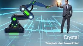  Presentation with idea - PPT layouts having crystal growth - new idea concept with businessman background and a light blue colored foreground