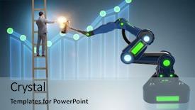  Presentation with idea - PPT layouts consisting of crystal growth - new idea concept with businessman background and a light blue colored foreground