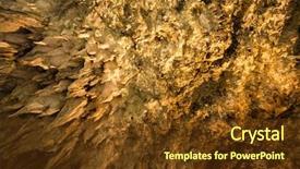  Presentation with inside an ice cave - Colorful presentation theme enhanced with crystal growth - okinawa stalactite cave backdrop and a tawny brown colored foreground