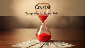  Presentation with crystal - Audience pleasing slide set consisting of crystal hourglass with red sand backdrop and a coral colored foreground