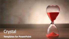  Presentation with crystal - Presentation design enhanced with crystal hourglass with red sand background and a tawny brown colored foreground