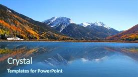  Presentation with crystal - Theme enhanced with crystal lake in the middle of san juan mountains background and a ocean colored foreground