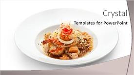  Presentation with crystal - Cool new presentation design with crystal noodles with seafood backdrop and a white colored foreground