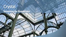  Presentation with crystal - Presentation theme enhanced with crystal palace - indoor palacio de cristal background and a teal colored foreground