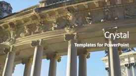  Presentation with travel madrid - Beautiful presentation theme featuring crystal palace - travel stone monument with ionic backdrop and a tawny brown colored foreground