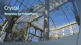  Presentation with crystal - Beautiful PPT theme featuring crystal palace in the retiro backdrop and a ocean colored foreground