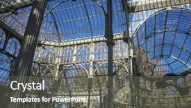  Presentation with crystal - Colorful PPT theme enhanced with crystal palace in the retiro backdrop and a gray colored foreground