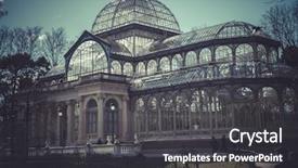  Presentation with crystal - Presentation design consisting of crystal palace palacio de cristal background and a dark gray colored foreground