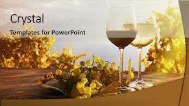  Presentation with bunch - Amazing slides having crystal plant - pair of wineglasses and bunch backdrop and a soft green colored foreground