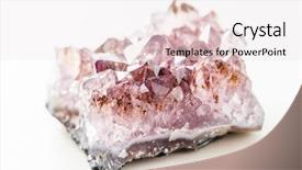  Presentation with crystal amethyst - PPT theme consisting of crystal rocks - amethyst rock background and a sky blue colored foreground