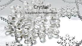  Presentation with crystal - Audience pleasing PPT layouts consisting of crystal snowflake on silver background backdrop and a  colored foreground