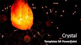 Presentation with table salt - PPT theme having crystal stones alternative medicine - himalayan salt lamp and garland background and a black colored foreground