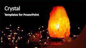  Presentation with table salt - Theme featuring crystal stones alternative medicine - himalayan salt lamp and garland background and a black colored foreground