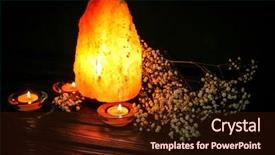  Presentation with table salt - Colorful slides enhanced with crystal stones alternative medicine - himalayan salt lamp candles backdrop and a wine colored foreground