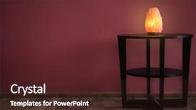  Presentation with table salt - PPT theme consisting of crystal stones alternative medicine - himalayan salt lamp on table background and a wine colored foreground