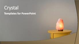  Presentation with table salt - Beautiful slide set featuring crystal stones alternative medicine - himalayan salt lamp on table backdrop and a gray colored foreground