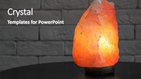  Presentation with table salt - Colorful presentation theme enhanced with crystal stones alternative medicine - himalayan salt lamp on table backdrop and a dark gray colored foreground