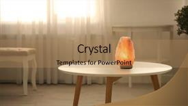  Presentation with table salt - Audience pleasing presentation consisting of crystal stones alternative medicine - himalayan salt lamp on table backdrop and a coral colored foreground