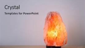  Presentation with table salt - Audience pleasing slides consisting of crystal stones alternative medicine - himalayan salt lamp on table backdrop and a light gray colored foreground
