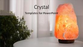  Presentation with alternative medicine - Cool new PPT theme with crystal stones alternative medicine - himalayan salt lamp on table backdrop and a soft green colored foreground
