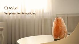  Presentation with table salt - Slides enhanced with crystal stones alternative medicine - himalayan salt lamp on table background and a cream colored foreground