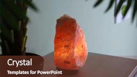  Presentation with table salt - PPT theme featuring crystal stones alternative medicine - himalayan salt lamp on table background and a tawny brown colored foreground