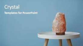  Presentation with table salt - Cool new PPT theme with crystal stones alternative medicine - himalayan salt lamp on table backdrop and a light blue colored foreground