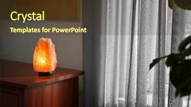  Presentation with pink himalayan salt himalayan salt - Audience pleasing PPT theme consisting of crystal stones alternative medicine - himalayan salt lamp on wooden backdrop and a tawny brown colored foreground