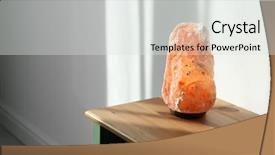  Presentation with cabinet - PPT layouts consisting of crystal stones alternative medicine - himalayan salt lamp on wooden background and a light gray colored foreground