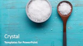  Presentation with salt - PPT theme with inorganic - sea salt in bowl background and a teal colored foreground