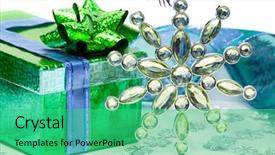  Presentation with green star - Amazing presentation having crystal tree - green gift box with christmas backdrop and a  colored foreground