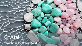  Presentation with mineral - Audience pleasing slide set consisting of water preacious - beautiful mineral stones on dark backdrop and a seafoam green colored foreground