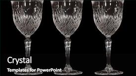  Presentation with crystal - PPT layouts featuring crystal wine glasses on black background and a black colored foreground