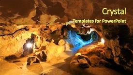  Presentation with crystallography - Theme having crystallography - krychtaleva cave indoor view ukraine background and a tawny brown colored foreground