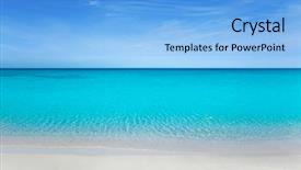  Presentation with turquoise beach - Presentation design with crystals background - beach tropical with white sand background and a light blue colored foreground