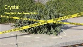  Presentation with caution tape yellow - Colorful presentation design enhanced with csi red - old dead dried christmas tree backdrop and a tawny brown colored foreground