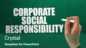  Presentation with social responsibility corporate - Presentation theme featuring csr - corporate social responsibility background and a ocean colored foreground