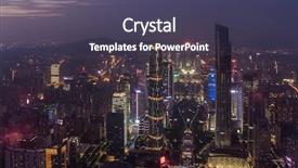  Presentation with far away - Slides having ctf - big modenr guangzhou city background and a tawny brown colored foreground