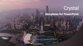  Presentation with fog - Colorful PPT layouts enhanced with ctf - city in fog at beautiful backdrop and a  colored foreground