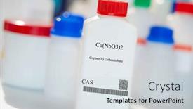  Presentation with laboratory chemical white - Presentation having cu-nbo3-2-copper-ii background and a sky blue colored foreground