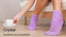  Presentation with young woman wearing boxer gloves - Presentation theme enhanced with cualite - legs of young woman wearing background and a  colored foreground