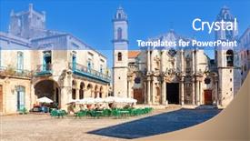  Presentation with cuba - Audience pleasing PPT layouts consisting of cuba - cathedral of havana backdrop and a teal colored foreground