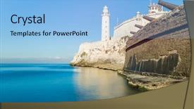  Presentation with spanish - Amazing theme having cuba - fortress of el morro backdrop and a light blue colored foreground