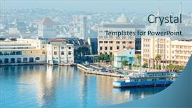  Presentation with cuba - Amazing slides having cuba - general view of old havana backdrop and a light blue colored foreground