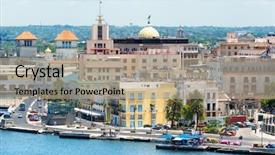  Presentation with old buildings - Cool new PPT layouts with cuba - view of old havana backdrop and a mint green colored foreground