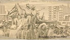  Presentation with cuba - Presentation theme having cuba-circa-1959-fidel-castro background and a coral colored foreground