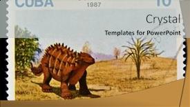  Presentation with dinosaur - Slide deck featuring cuba-circa-1987-a-stamp background and a light gray colored foreground