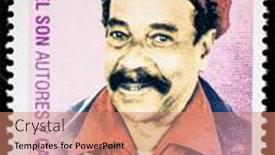  Presentation with authors - Presentation theme having cuba-circa-2007-a-stamp background and a coral colored foreground