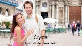  Presentation with old couple - Beautiful PPT theme featuring cuba tourists in havana happy backdrop and a lemonade colored foreground