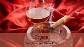  Presentation with cuban - Slide deck having cuban cigar and and glass background and a  colored foreground